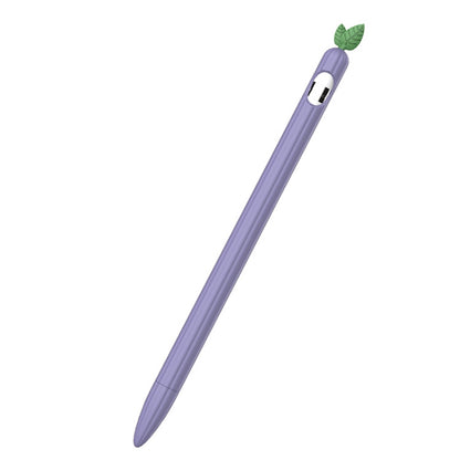 For Apple Pencil 1 Contrasting Color Mint Leaf Silicone Non-slip Protective Cover(Purple) - Pencil Accessories by buy2fix | Online Shopping UK | buy2fix