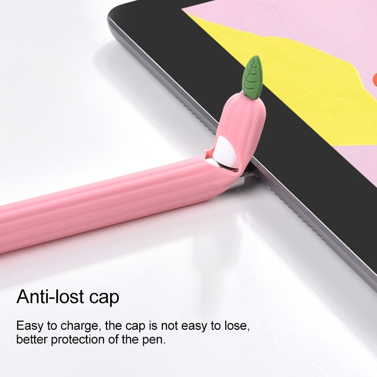 For Apple Pencil 2 Contrasting Color Mint Leaf Silicone Non-slip Protective Cover(Purple) - Pencil Accessories by buy2fix | Online Shopping UK | buy2fix