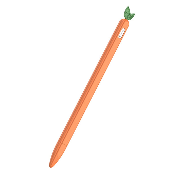 For Apple Pencil 2 Contrasting Color Mint Leaf Silicone Non-slip Protective Cover(Orange) by buy2fix