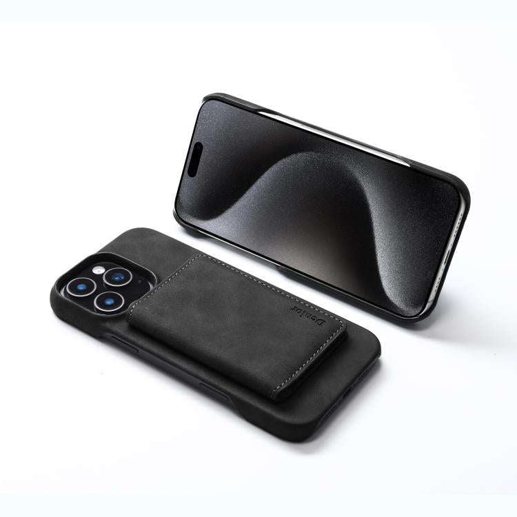 For iPhone 16 Pro Denior D27 Retro Texture RFID MagSafe Photo Frame Card-slot Phone Case(Black) - iPhone 16 Pro Cases by Denior | Online Shopping UK | buy2fix