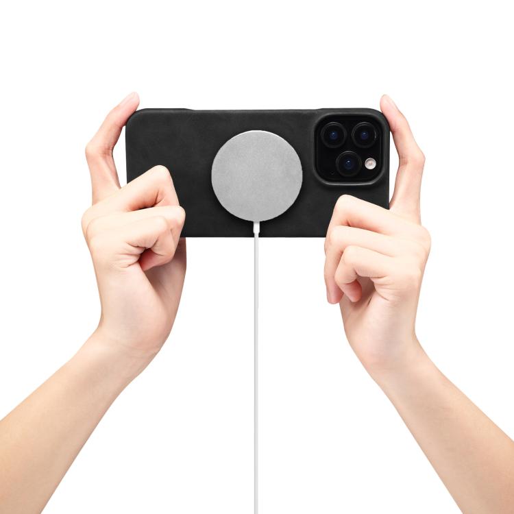 For iPhone 16 Pro Denior D27 Retro Texture RFID MagSafe Photo Frame Card-slot Phone Case(Black) - iPhone 16 Pro Cases by Denior | Online Shopping UK | buy2fix