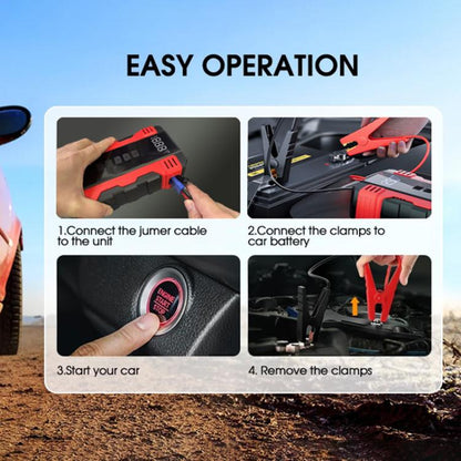 FOXSUR Car Emergency Starter Power Supply Multi-function Portable Car Air Pump(Red) - Power Bank by FOXSUR | Online Shopping UK | buy2fix