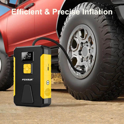 FOXSUR Car Emergency Starter Power Supply Multi-function Portable Car Air Pump(Yellow) - Power Bank by FOXSUR | Online Shopping UK | buy2fix