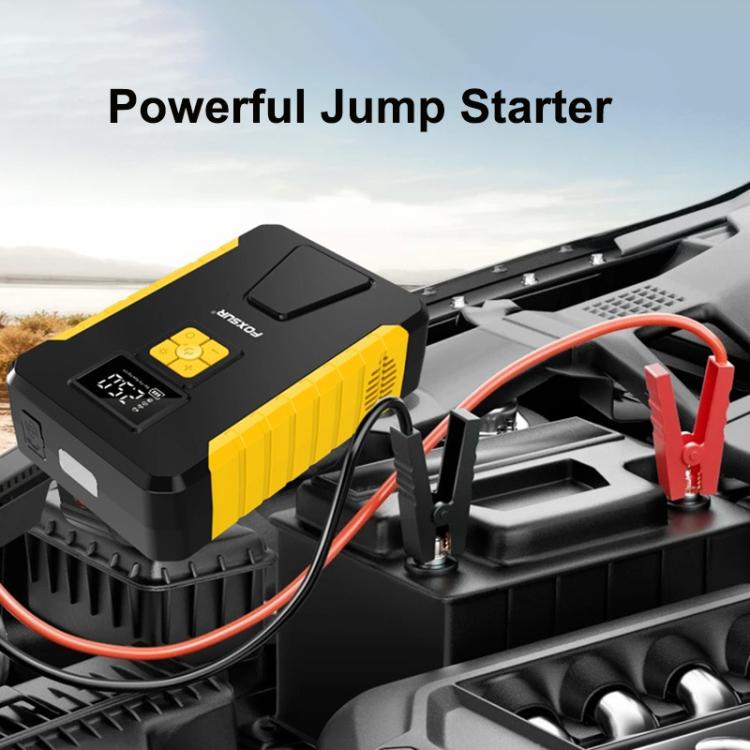 FOXSUR Car Emergency Starter Power Supply Multi-function Portable Car Air Pump(Yellow) - Power Bank by FOXSUR | Online Shopping UK | buy2fix