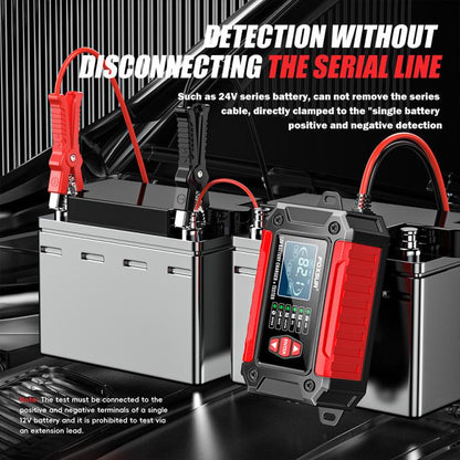 FOXSUR FTC-1206 2 in 1 12V Charging Tester Integrated Machine Car Motorcycle Battery Charger Tester, EU Plug(Red) - Battery Charger by FOXSUR | Online Shopping UK | buy2fix