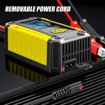 FOXSUR FTC-1206 2 in 1 12V Charging Tester Integrated Machine Car Motorcycle Battery Charger Tester, EU Plug(Yellow) - Battery Charger by FOXSUR | Online Shopping UK | buy2fix