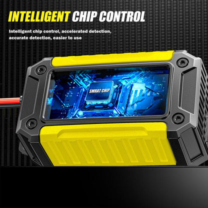 FOXSUR FTC-1206 2 in 1 12V Charging Tester Integrated Machine Car Motorcycle Battery Charger Tester, EU Plug(Yellow) - Battery Charger by FOXSUR | Online Shopping UK | buy2fix