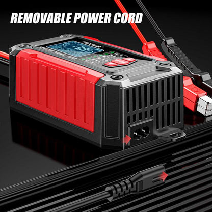 FOXSUR FTC-1206 2 in 1 12V Charging Tester Integrated Machine Car Motorcycle Battery Charger Tester, AU Plug(Red) - Battery Charger by FOXSUR | Online Shopping UK | buy2fix