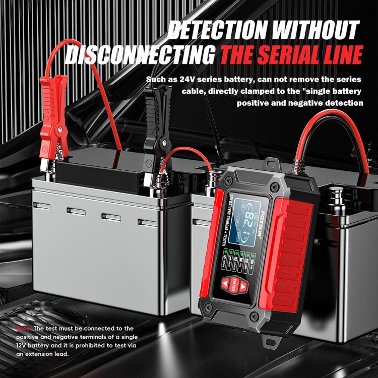 FOXSUR FTC-1206 2 in 1 12V Charging Tester Integrated Machine Car Motorcycle Battery Charger Tester, AU Plug(Red) - Battery Charger by FOXSUR | Online Shopping UK | buy2fix