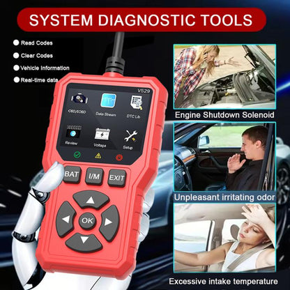 FOXSUR V529 OBD2 Car Engine Fault Code Reader Diagnostic Instrument(Red) - Code Readers & Scan Tools by FOXSUR | Online Shopping UK | buy2fix
