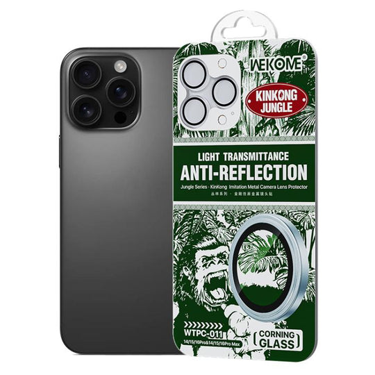 For iPhone 16 Pro / 16 Pro Max WTPC-011 Jungle Series Kinkong Imitation Metal Camera Lens Protector Film(Transparent)