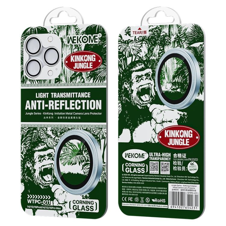For iPhone 16 Pro / 16 Pro Max WTPC-011 Jungle Series Kinkong Imitation Metal Camera Lens Protector Film(Silver) - iPhone 16 Pro Max Tempered Glass by WK | Online Shopping UK | buy2fix