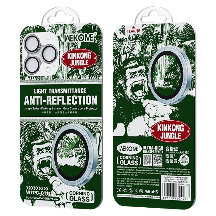 For iPhone 16 Pro / 16 Pro Max WTPC-011 Jungle Series Kinkong Imitation Metal Camera Lens Protector Film(Primary Color) - iPhone 16 Pro Max Tempered Glass by WK | Online Shopping UK | buy2fix