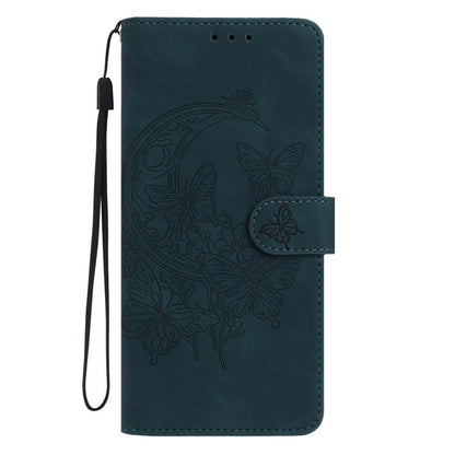For iPhone Air Moonlit Butterfly Dance Pattern Embossed Leather Phone Case(Green) - iPhone Air Cases by buy2fix | Online Shopping UK | buy2fix
