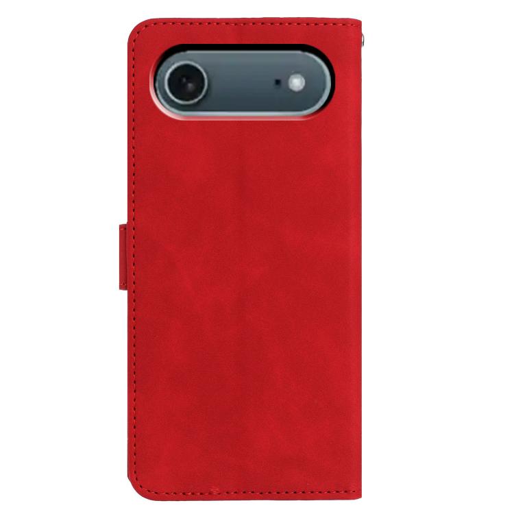For iPhone Air Moonlit Butterfly Dance Pattern Embossed Leather Phone Case(Red) - iPhone Air Cases by buy2fix | Online Shopping UK | buy2fix