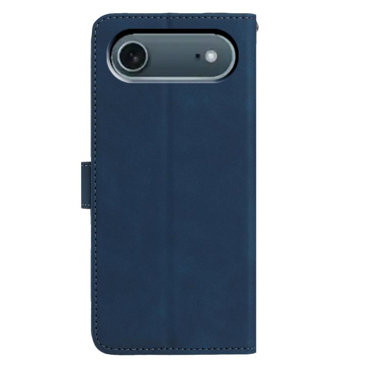 For iPhone Air Moonlit Butterfly Dance Pattern Embossed Leather Phone Case(Navy Blue) - iPhone Air Cases by buy2fix | Online Shopping UK | buy2fix