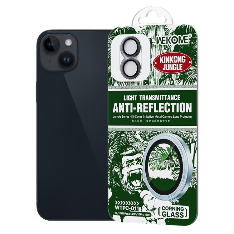 For iPhone 16 / 16 Plus WK WTPC-011 Jungle Series Kinkong Imitation Metal Camera Lens Protector Film(Black) - iPhone 16 Tempered Glass by WK | Online Shopping UK | buy2fix
