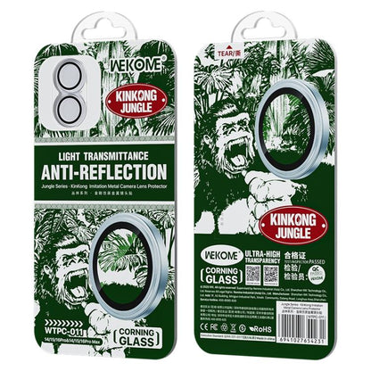 For iPhone 16 / 16 Plus WK WTPC-011 Jungle Series Kinkong Imitation Metal Camera Lens Protector Film(Transparent) - iPhone 16 Tempered Glass by WK | Online Shopping UK | buy2fix