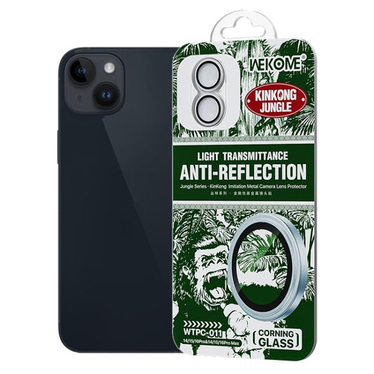 For iPhone 16 / 16 Plus WK WTPC-011 Jungle Series Kinkong Imitation Metal Camera Lens Protector Film(Silver) - iPhone 16 Tempered Glass by WK | Online Shopping UK | buy2fix