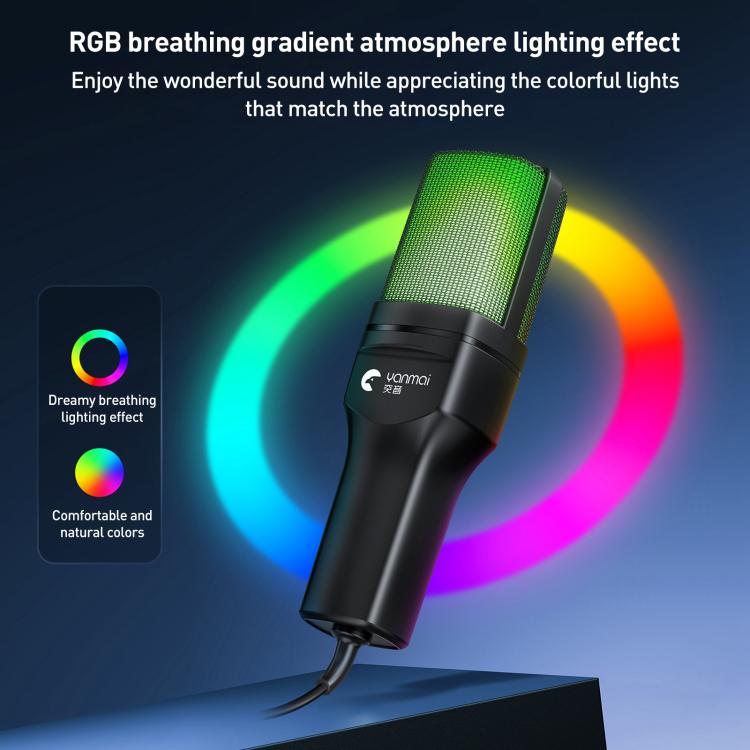 Yanmai SF-777R RGB Light Desktop Noise Reduction Microphone with Anti-spray Net - Microphone by Yanmai | Online Shopping UK | buy2fix