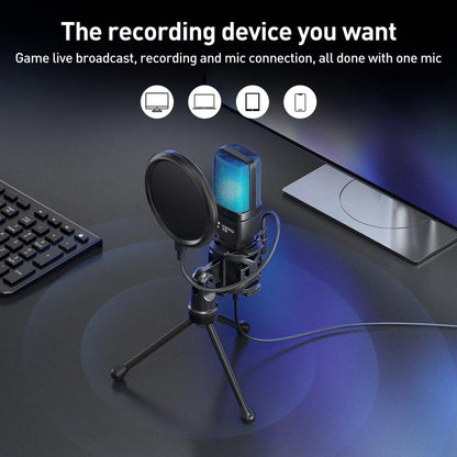 Yanmai SF-777R RGB Light Desktop Noise Reduction Microphone with Anti-spray Net - Microphone by Yanmai | Online Shopping UK | buy2fix