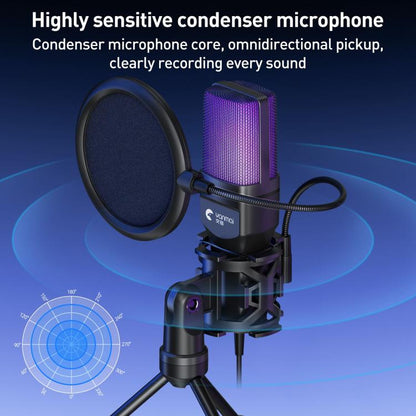 Yanmai SF-777R RGB Light Desktop Noise Reduction Microphone with Anti-spray Net - Microphone by Yanmai | Online Shopping UK | buy2fix