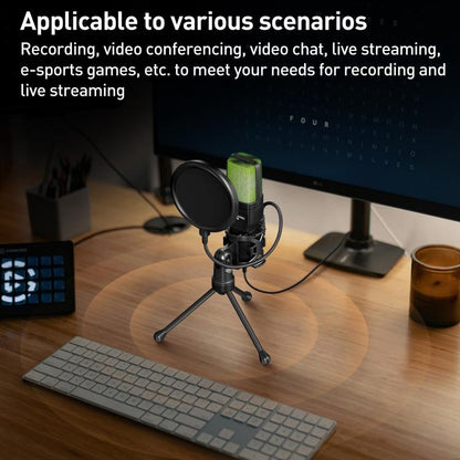 Yanmai SF-777R RGB Light Desktop Noise Reduction Microphone with Anti-spray Net - Microphone by Yanmai | Online Shopping UK | buy2fix