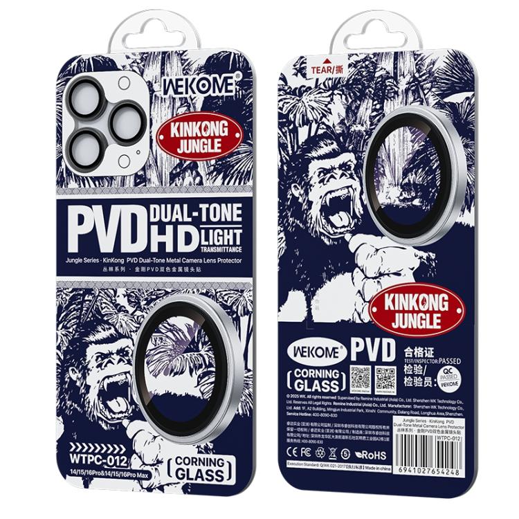 For iPhone 16 Pro / 16 Pro Max WK WTPC-012 Jungle Series Kinkong PVD Dual-color Metal Lens Protector Film(Black) - iPhone 16 Pro Max Tempered Glass by WK | Online Shopping UK | buy2fix