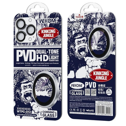 For iPhone 16 Pro / 16 Pro Max WK WTPC-012 Jungle Series Kinkong PVD Dual-color Metal Lens Protector Film(Black) - iPhone 16 Pro Max Tempered Glass by WK | Online Shopping UK | buy2fix