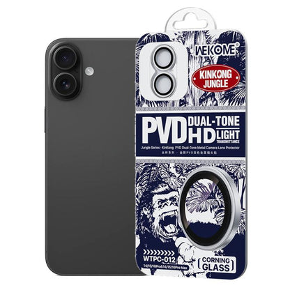 For iPhone 16 / 16 Plus WK WTPC-012 Jungle Series Kinkong PVD Dual-color Metal Lens Protector Film(Silver) - iPhone 16 Tempered Glass by WK | Online Shopping UK | buy2fix