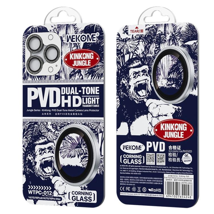 For iPhone 16 Pro / 16 Pro Max WK WTPC-012 Jungle Series Kinkong Sparkling Diamond Metal Lens Protector Film(Black) - iPhone 16 Pro Max Tempered Glass by WK | Online Shopping UK | buy2fix