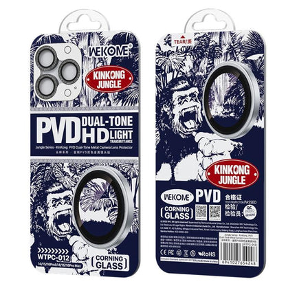 For iPhone 16 Pro / 16 Pro Max WK WTPC-012 Jungle Series Kinkong Sparkling Diamond Metal Lens Protector Film(Black) - iPhone 16 Pro Max Tempered Glass by WK | Online Shopping UK | buy2fix