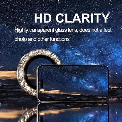 For iPhone 16 Pro / 16 Pro Max WK WTPC-012 Jungle Series Kinkong Sparkling Diamond Metal Lens Protector Film(Black) - iPhone 16 Pro Max Tempered Glass by WK | Online Shopping UK | buy2fix