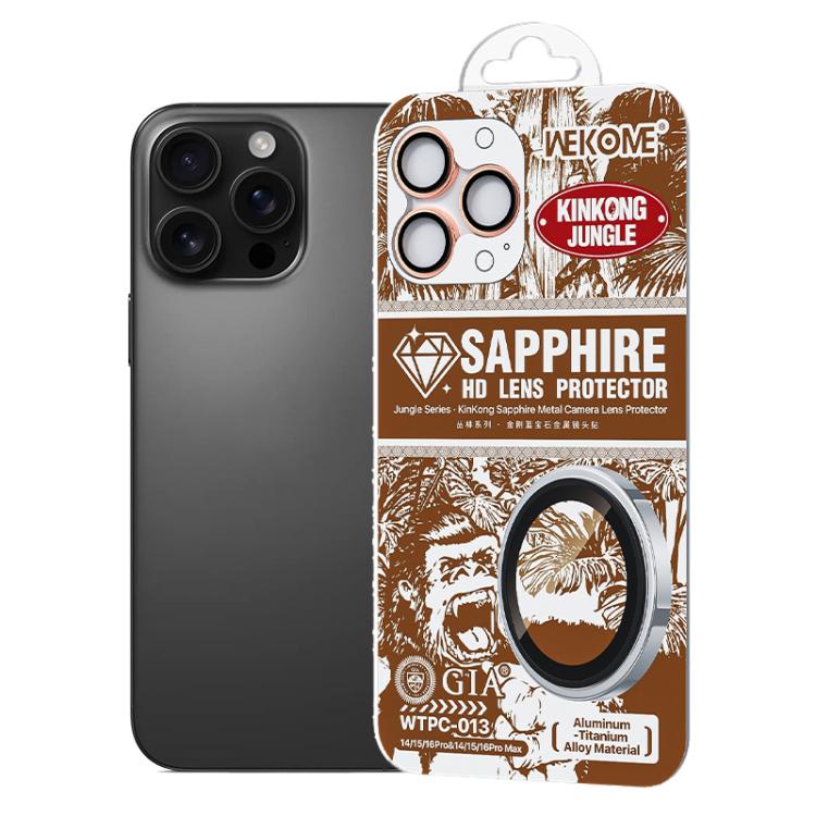 For iPhone 16 Pro / 16 Pro Max WK WTPC-013 Jungle Series Kinkong Sapphire Metal Camera Lens Protector Film(Rose Gold) - iPhone 16 Pro Max Tempered Glass by WK | Online Shopping UK | buy2fix