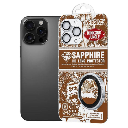 For iPhone 16 Pro / 16 Pro Max WK WTPC-013 Jungle Series Kinkong Sapphire Metal Camera Lens Protector Film(Silver) - iPhone 16 Pro Max Tempered Glass by WK | Online Shopping UK | buy2fix