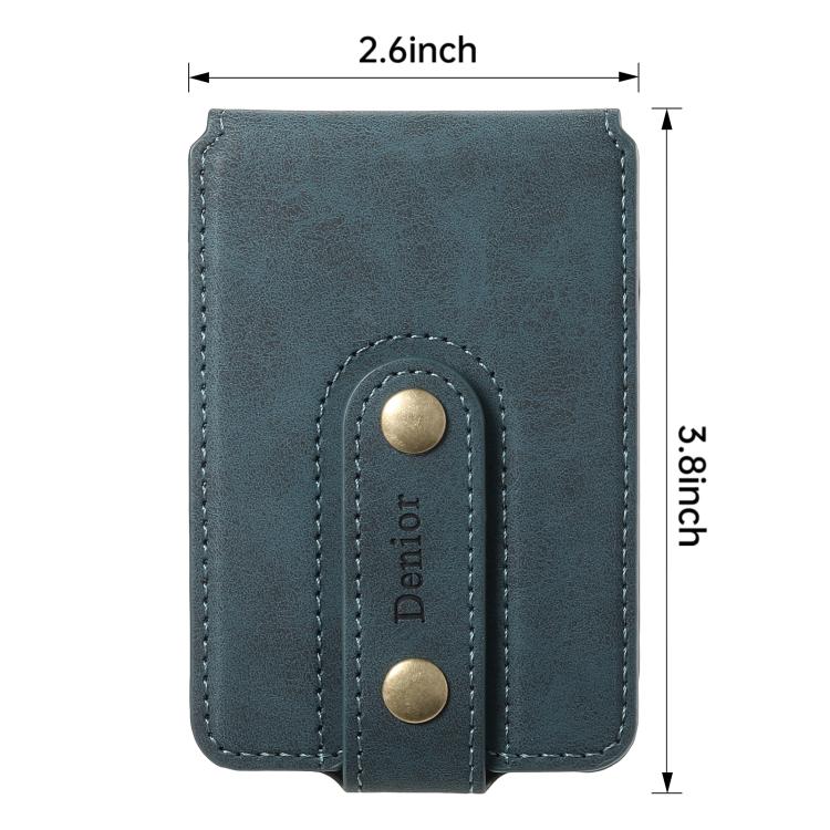 Denior V09 Magsafe Wallet Retro Texture Leather Magnetic Phone Holder Card Bag(Blue) - Adhesive Card Holders by Denior | Online Shopping UK | buy2fix