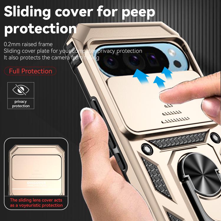 For Google Pixel 10 Sliding Camshield Holder Phone Case(Gold) - Google Cases by buy2fix | Online Shopping UK | buy2fix