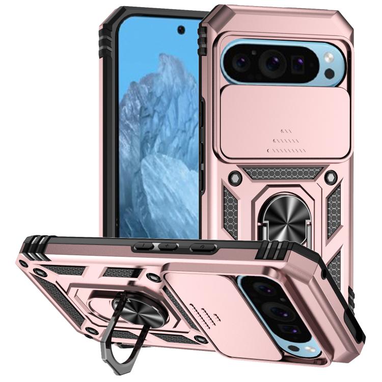 For Google Pixel 10 Sliding Camshield Holder Phone Case(Rose Gold) - Google Cases by buy2fix | Online Shopping UK | buy2fix