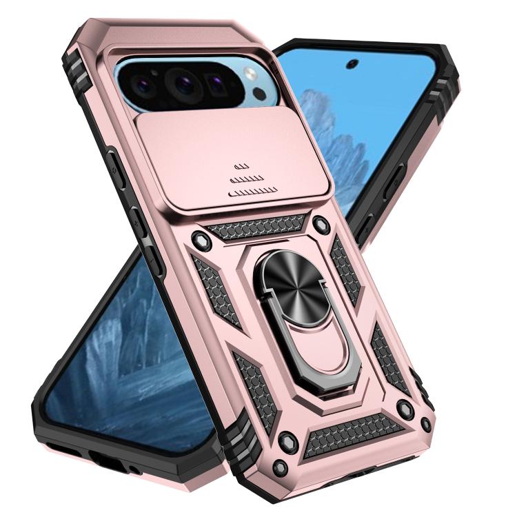 For Google Pixel 10 Sliding Camshield Holder Phone Case(Rose Gold) - Google Cases by buy2fix | Online Shopping UK | buy2fix