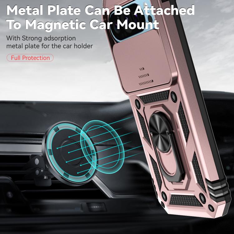 For Google Pixel 10 Sliding Camshield Holder Phone Case(Rose Gold) - Google Cases by buy2fix | Online Shopping UK | buy2fix