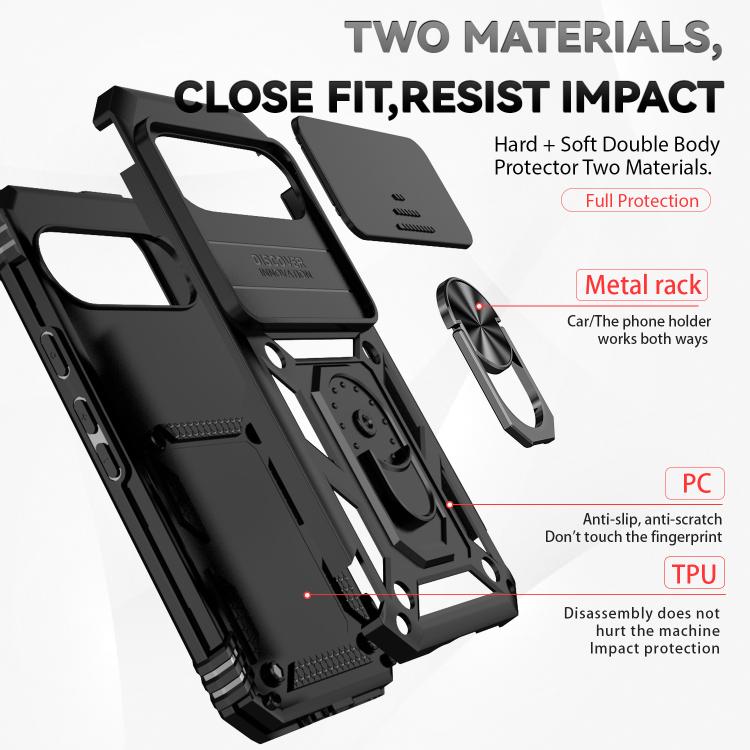 For Google Pixel 10 Pro Sliding Camshield Holder Phone Case(Black) - Google Cases by buy2fix | Online Shopping UK | buy2fix