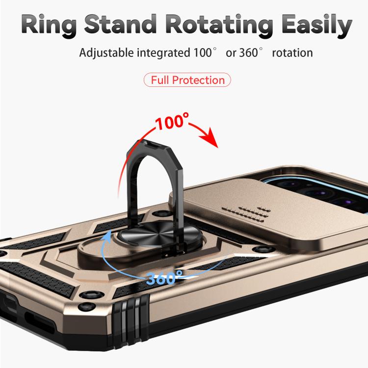 For Google Pixel 10 Pro Sliding Camshield Holder Phone Case(Gold) - Google Cases by buy2fix | Online Shopping UK | buy2fix