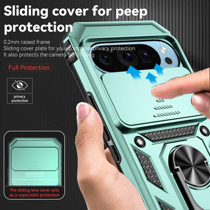 For Google Pixel 10 Pro Sliding Camshield Holder Phone Case(Green) - Google Cases by buy2fix | Online Shopping UK | buy2fix