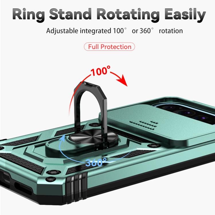 For Google Pixel 10 Pro Sliding Camshield Holder Phone Case(Green) - Google Cases by buy2fix | Online Shopping UK | buy2fix