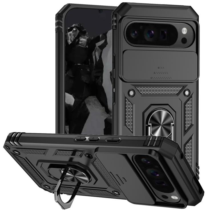 For Google Pixel 10 Pro XL Sliding Camshield Holder Phone Case(Black) - Google Cases by buy2fix | Online Shopping UK | buy2fix