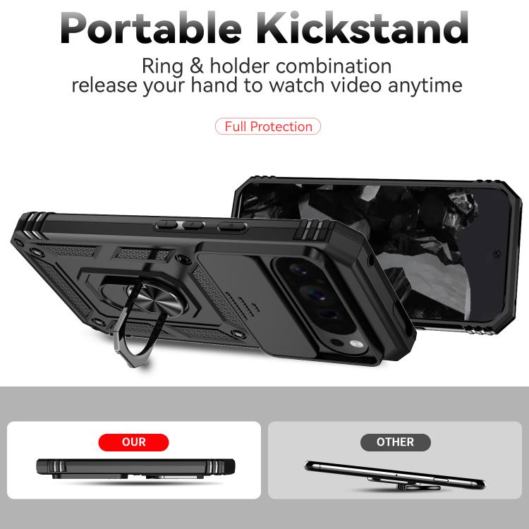 For Google Pixel 10 Pro XL Sliding Camshield Holder Phone Case(Black) - Google Cases by buy2fix | Online Shopping UK | buy2fix