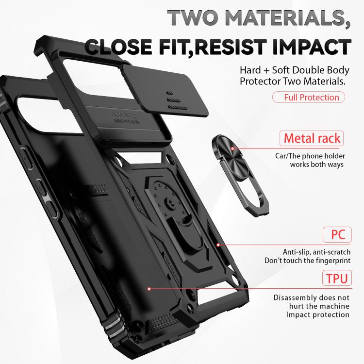 For Google Pixel 10 Pro XL Sliding Camshield Holder Phone Case(Black) - Google Cases by buy2fix | Online Shopping UK | buy2fix