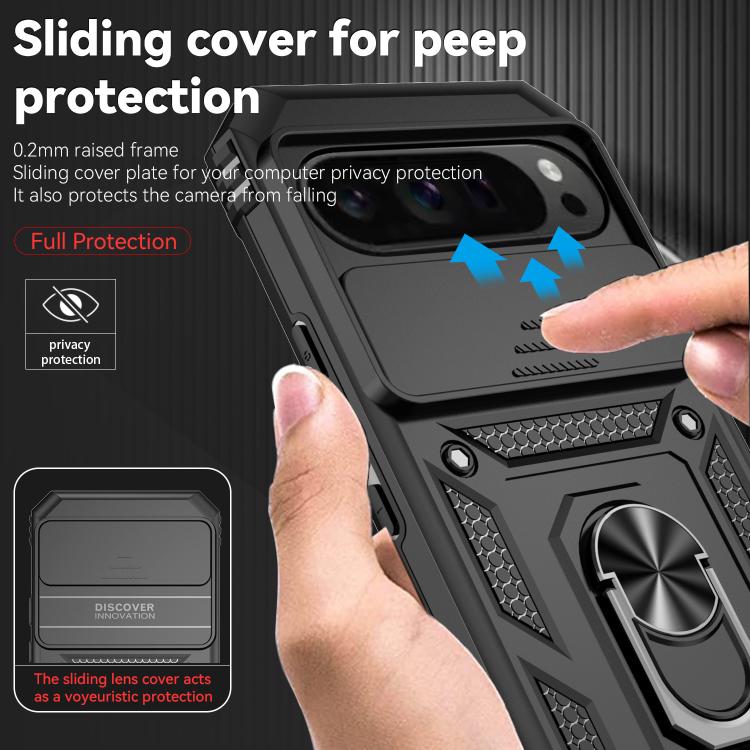 For Google Pixel 10 Pro XL Sliding Camshield Holder Phone Case(Black) - Google Cases by buy2fix | Online Shopping UK | buy2fix