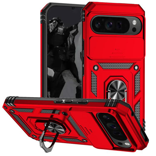 For Google Pixel 10 Pro XL Sliding Camshield Holder Phone Case(Red) - Google Cases by buy2fix | Online Shopping UK | buy2fix