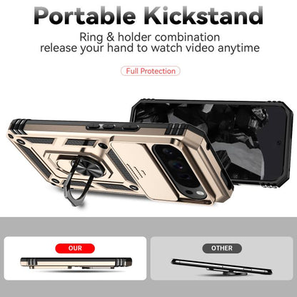 For Google Pixel 10 Pro XL Sliding Camshield Holder Phone Case(Gold) - Google Cases by buy2fix | Online Shopping UK | buy2fix